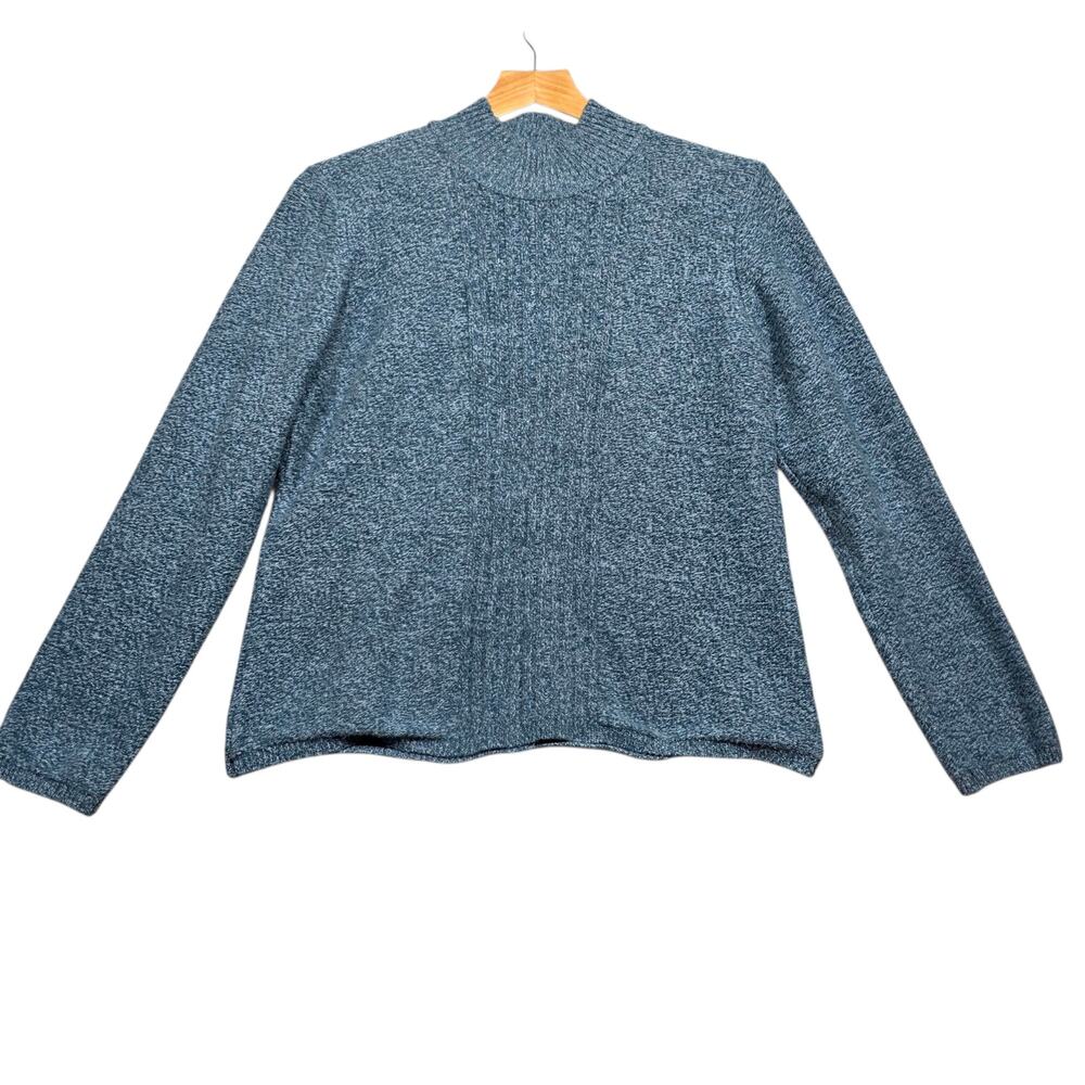 Women's Orvis Blue Heathered Cable Knit Sweater Size Med